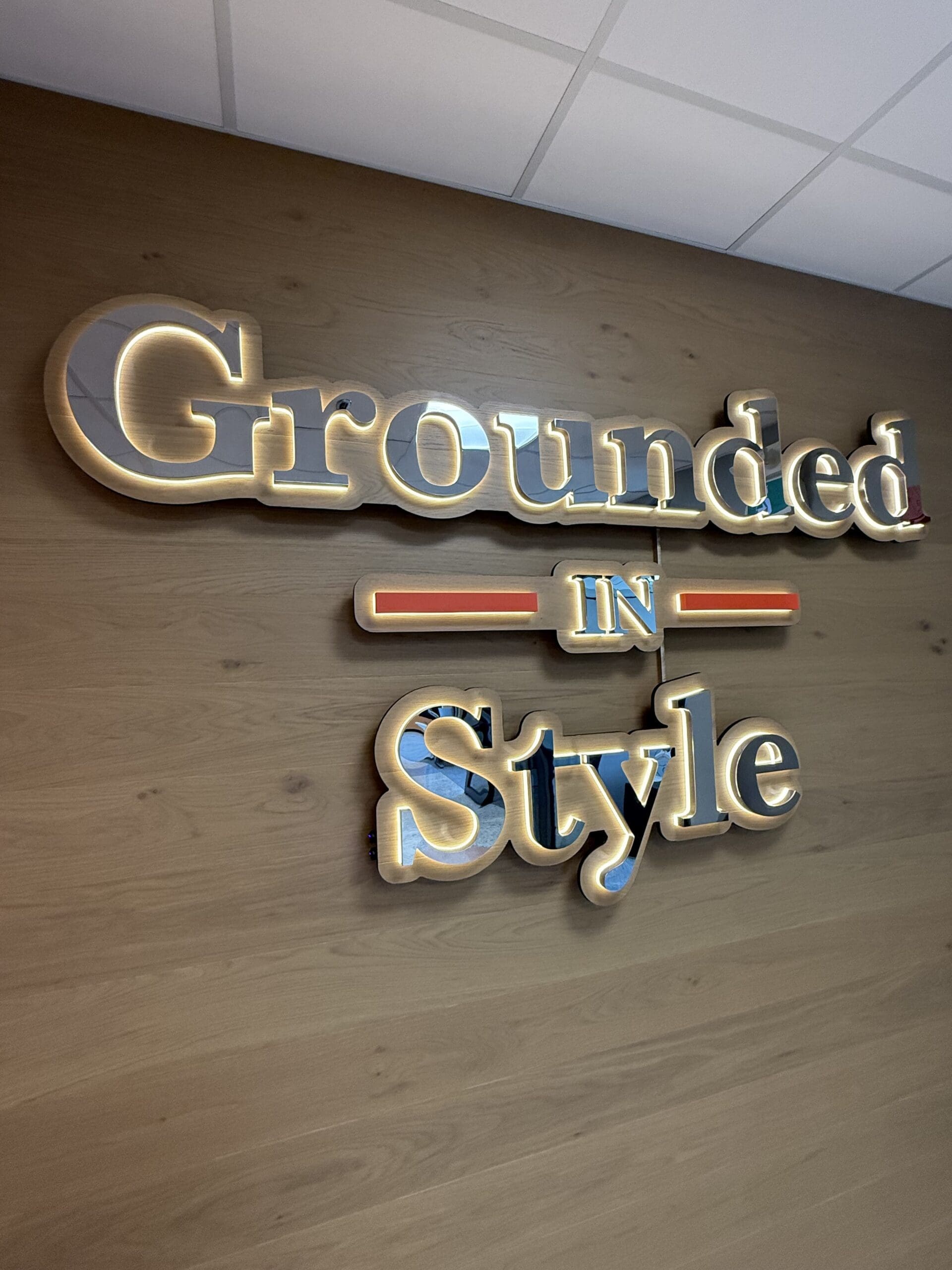 Custom indoor reception sign project in Vancouver