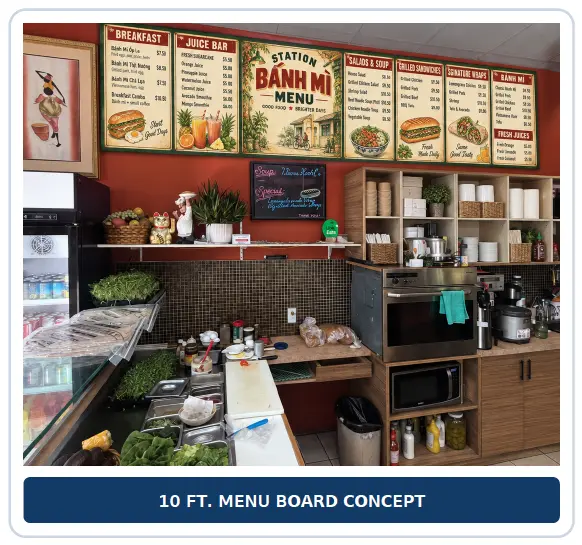Action plan for the 10 foot menu board