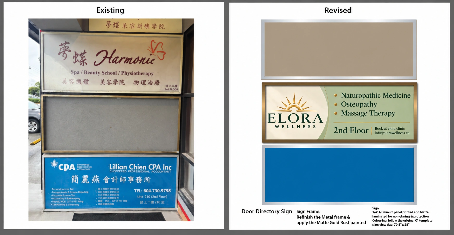 Existing Door Directory & Proposed Replacement