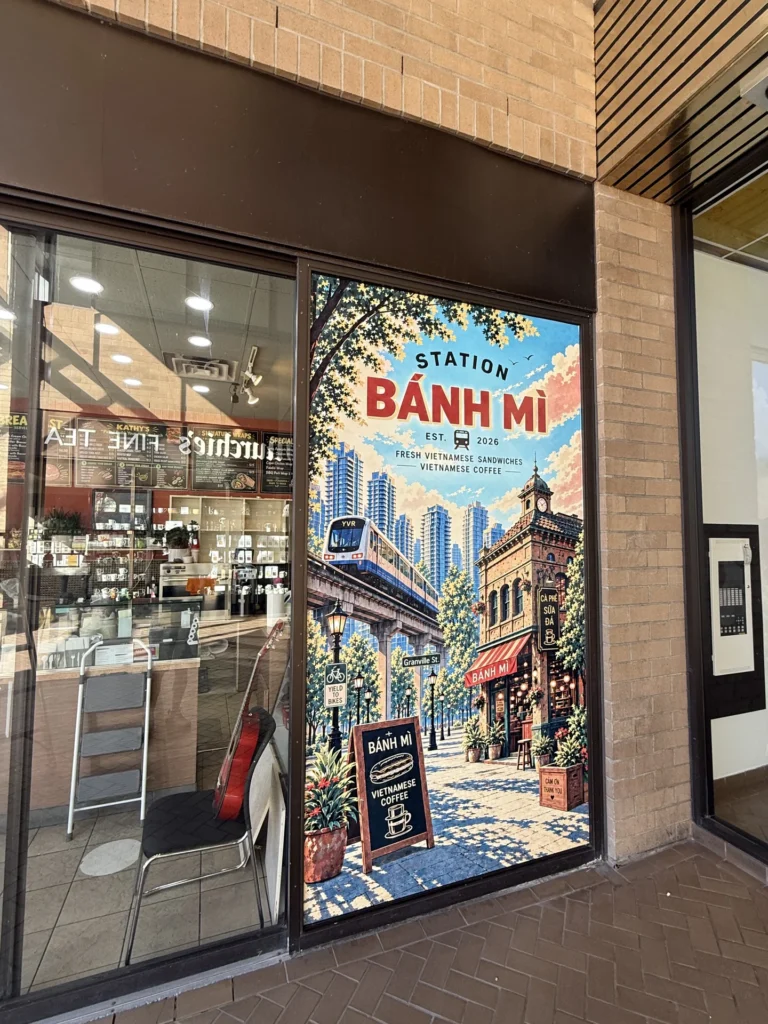 Installed Station Banh Mi window mural